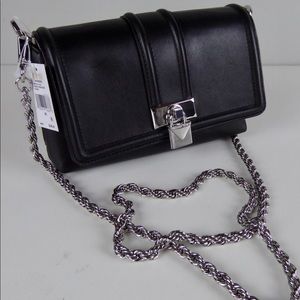 Michael Kors Padlock Chain Leather Crossbody Bag